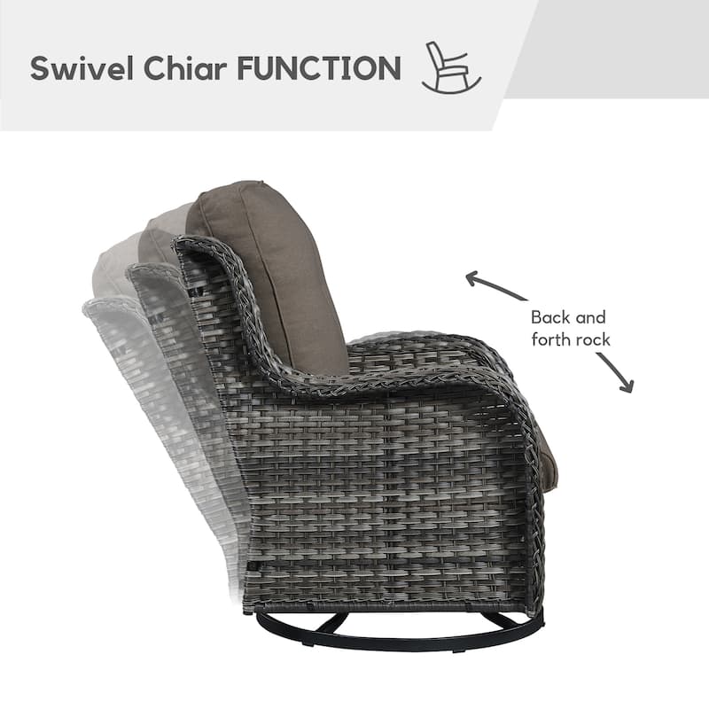Gymojoy Patio Outdoor Rocking Chair Swivel Lounge Chair