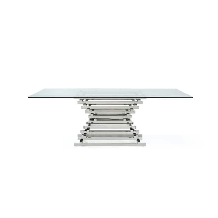 Modrest Crawford Modern Rectangular Glass Dining Table