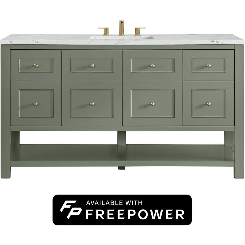James Martin Vanities 330-V60S-FENC Breckenridge 60" Free Standing - Smokey Celadon