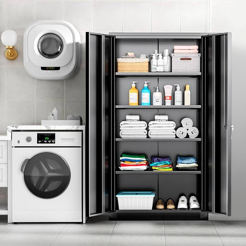 Garage Cabinet Tool Storage Workbenches with Locking Doors and Adjustable Shelves