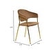 preview thumbnail 51 of 61, Set of 2 Bella Modern Leather or Velvet Upholstered Dining Chair with Gold Stainless Steel Legs for Home Office Kitchen