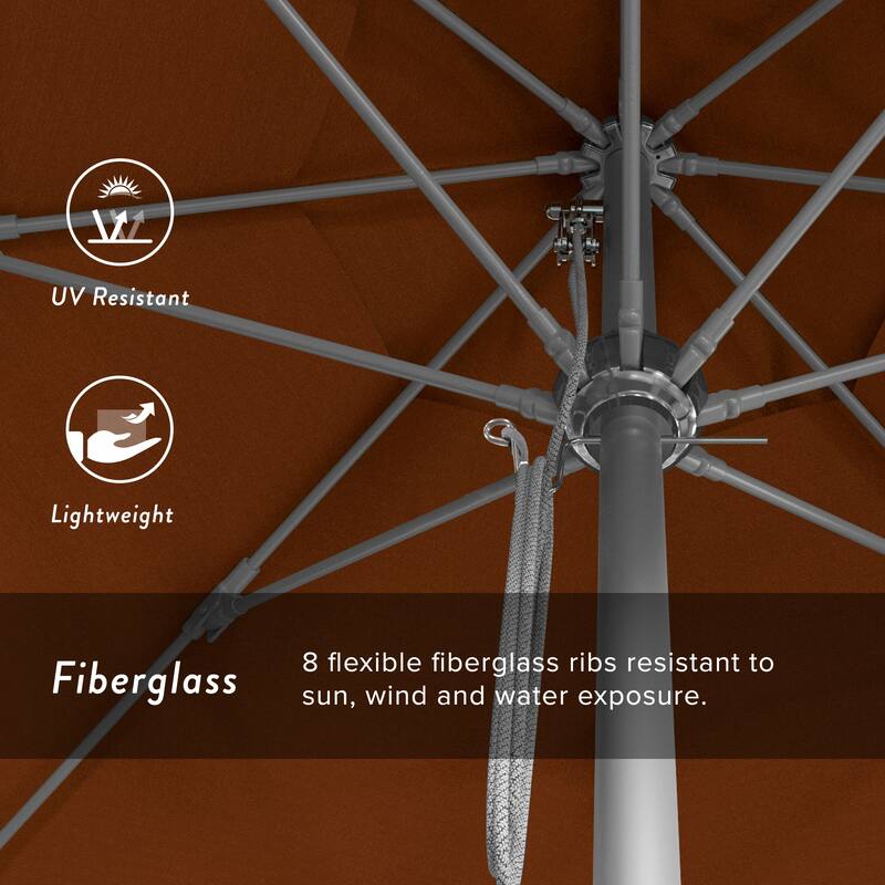 California Umbrella 11' Venture Series Patio Umbrella Silver Aluminum Pole Fiberglass Ribs Pulley Lift Pacifica