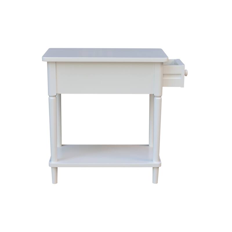 Narrow Solid Wood Side Table with Drawer