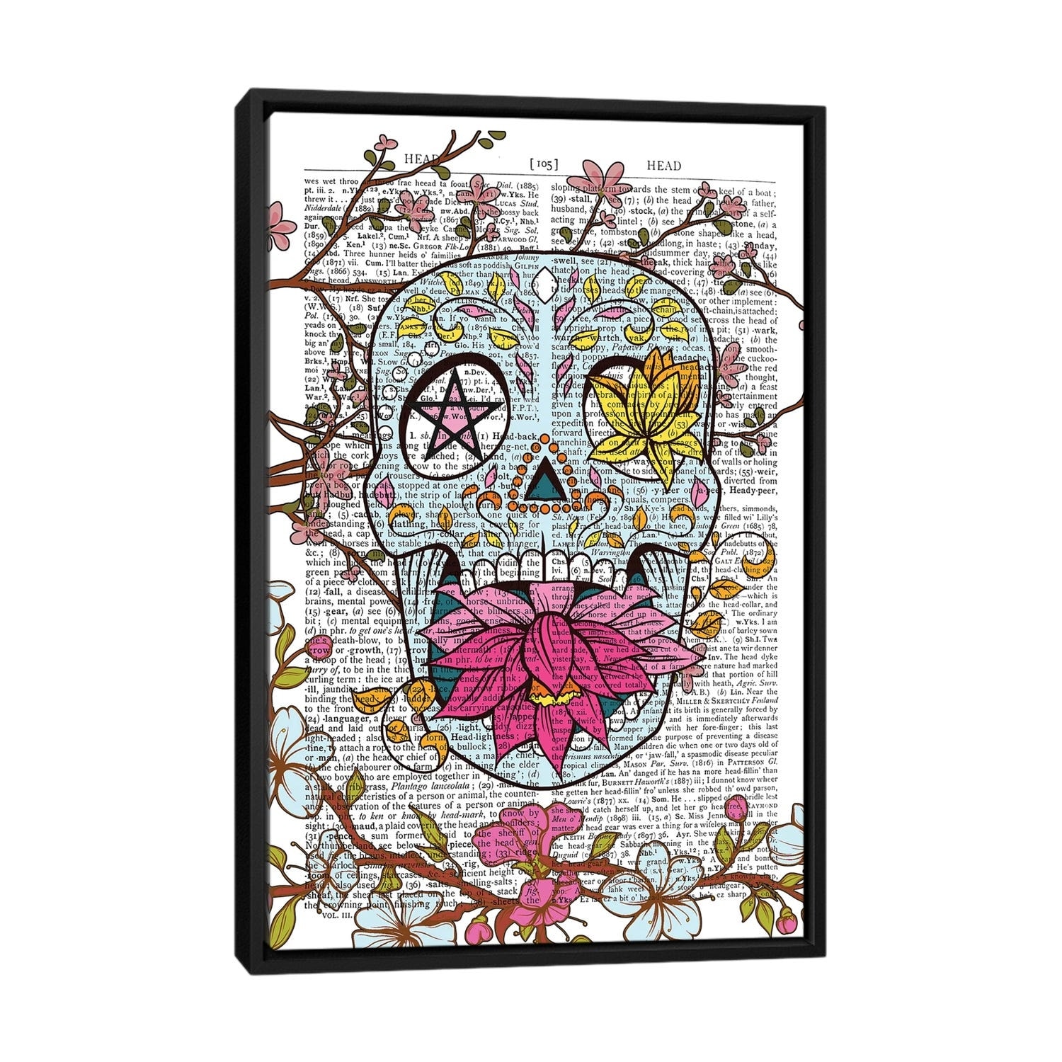 iCanvas "Mexican Skull" by In the Frame Shop Framed