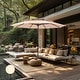preview thumbnail 15 of 30, MAISON ARTS 6-Pieces Outdoor Dining Sets, 37" Square Metal Bistro Table with Umbrella Hole and 4 Rattan Garden Chairs