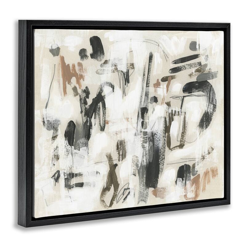 Stupell Chaotic Earthy Strokes Framed Floater Canvas Wall Art Design By June Erica Vess