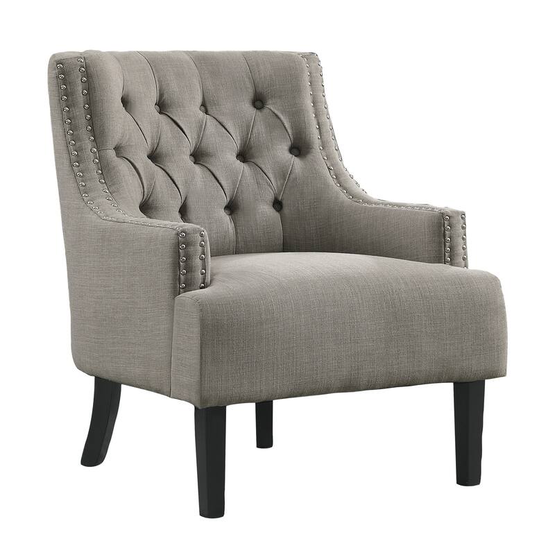 Modern Traditional Chenille Accent Chair with Nailhead Trim