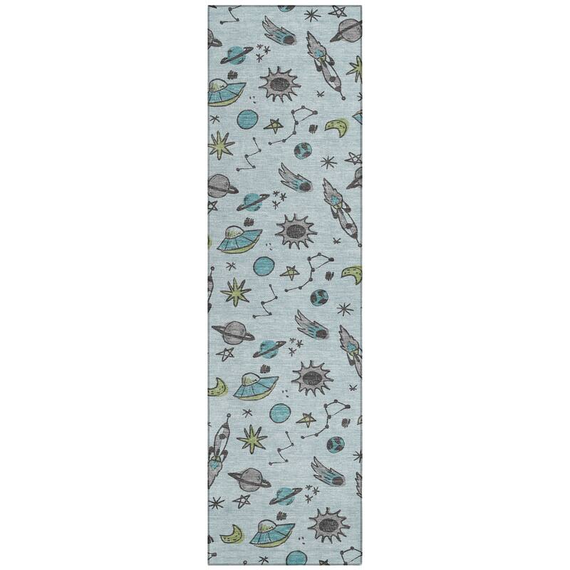 Machine Washable Indoor/ Outdoor Spaceship Chantille Rug