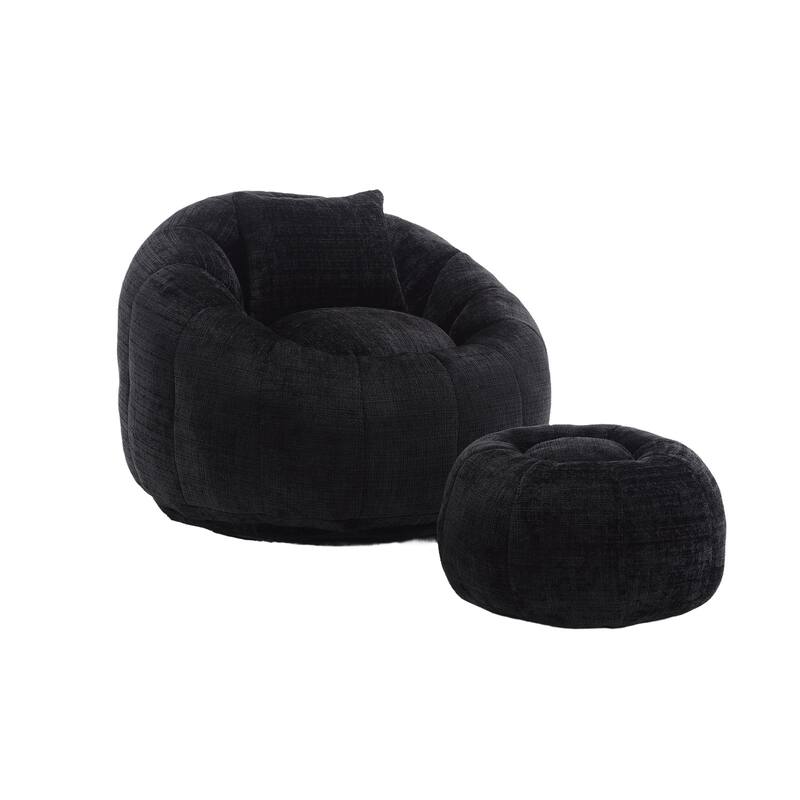 HOMEFUN Comfortable Beanbag sofa, with memory foam filler, can rotate super large round sofa