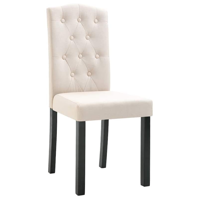 vidaXL Dining Chairs 4 pcs Cream Fabric - 16.5" x 20.3" x 37.4"