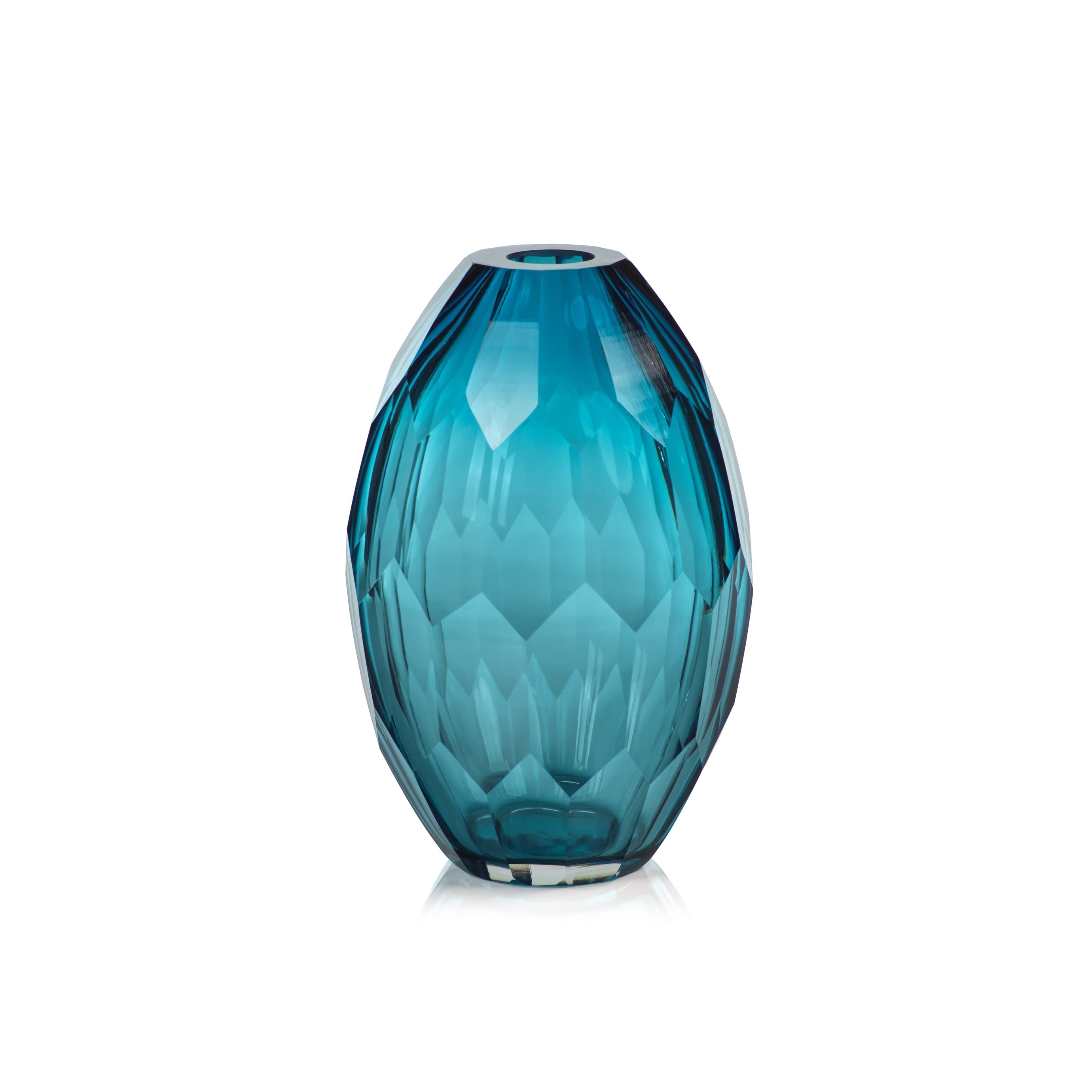 Modern Art Glass VASE Blue Decorative Accent 12-15" 