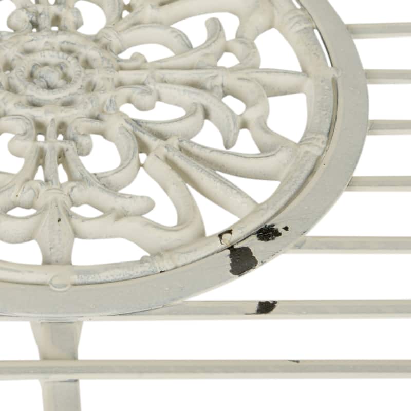 SAFAVIEH Outdoor Nyasia Victorian Scroll Iron 4-Piece Patio Set - 45W x 39D x 22H