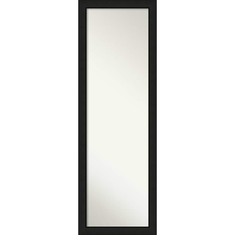 Midnight Black Narrow Non-Beveled Wood Framed Full-Length On the Door Mirror - Midnight Black Narrow - Glass Size 14x48
