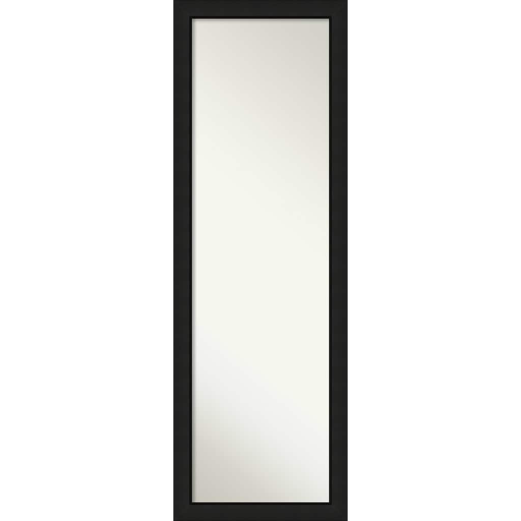 Midnight Black Narrow Non-Beveled Wood Framed Full-Length On the Door Mirror - Midnight Black Narrow - Glass Size 14x48