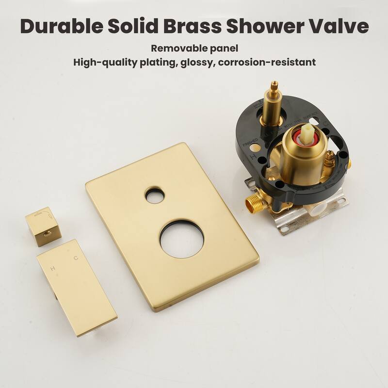 10 Inch Square Bathroom Shower System Set, 2-Function Shower Faucet