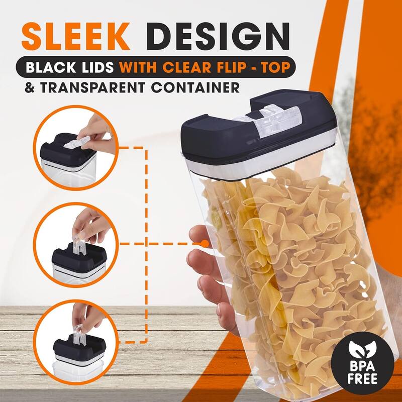 Cheer Collection Set of 6 Uniform Size Airtight Food Storage Containers
