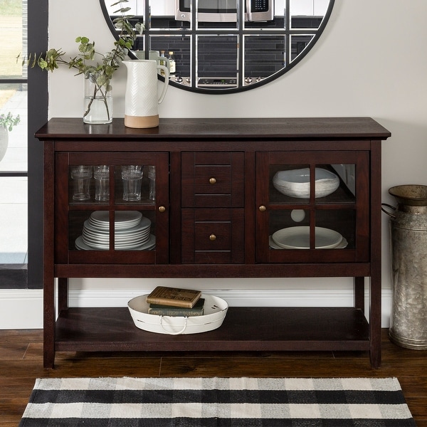 Middlebrook Designs 52-inch Espresso Buffet Cabinet TV Console. Opens flyout.