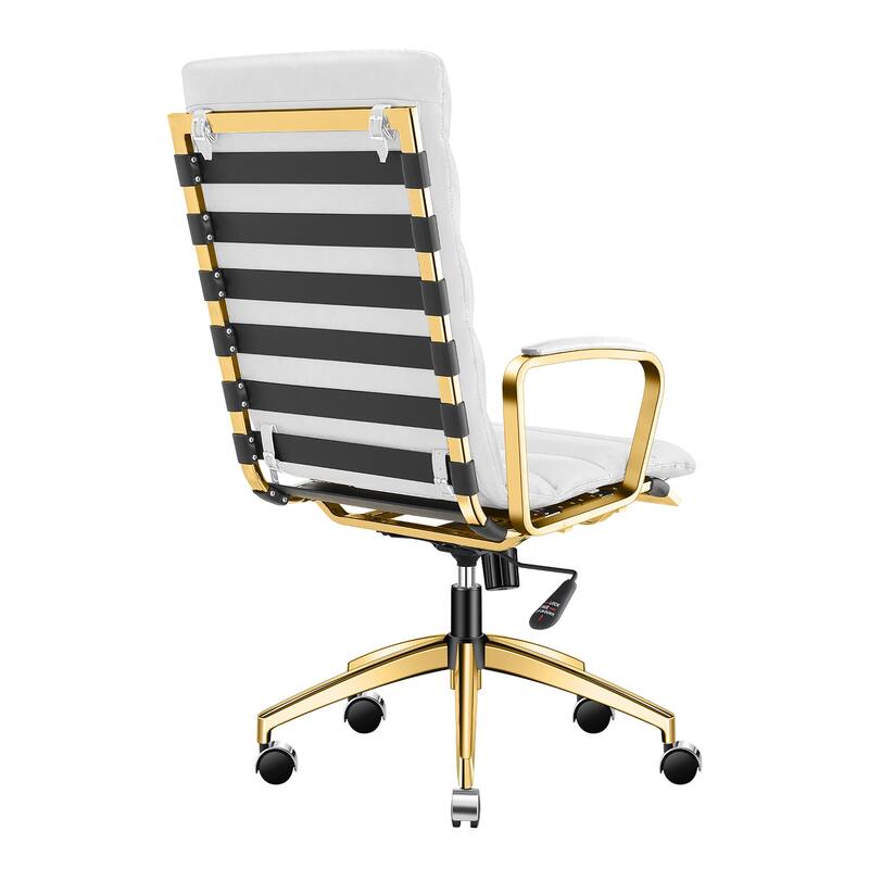 LUXMOD® Office Chair Faux Leather Gold Frame Adjustable and Swivel