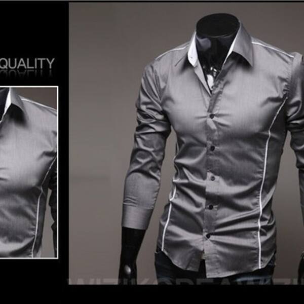 Shop Fashion Long Sleeve Shirts Men Korean Slim Design Cotton