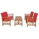 preview thumbnail 68 of 117, SAFAVIEH Fontana 4-piece Acacia Solid Wood Outdoor Conversation Patio Set