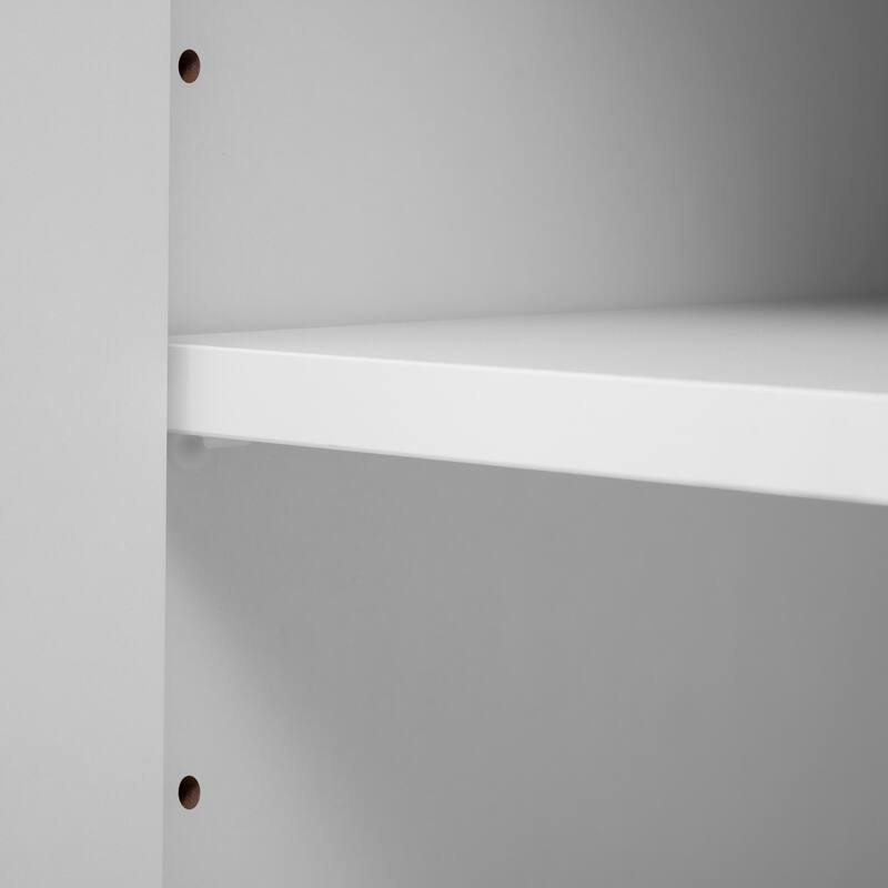 95.5" Entertainment Center for TVs up to 80", Media Console with Tempered Glass Doors & Bookshelves