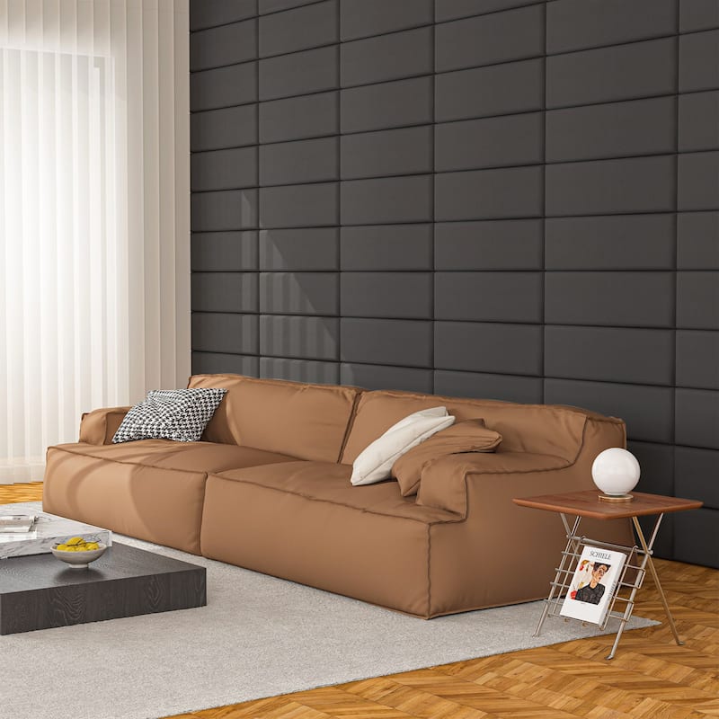 Art3d 9.84" x 23.62" Peel and Stick Headboard,Pack of 12, 3D Soundproof Wall Panels, Upholstered Wall Panel