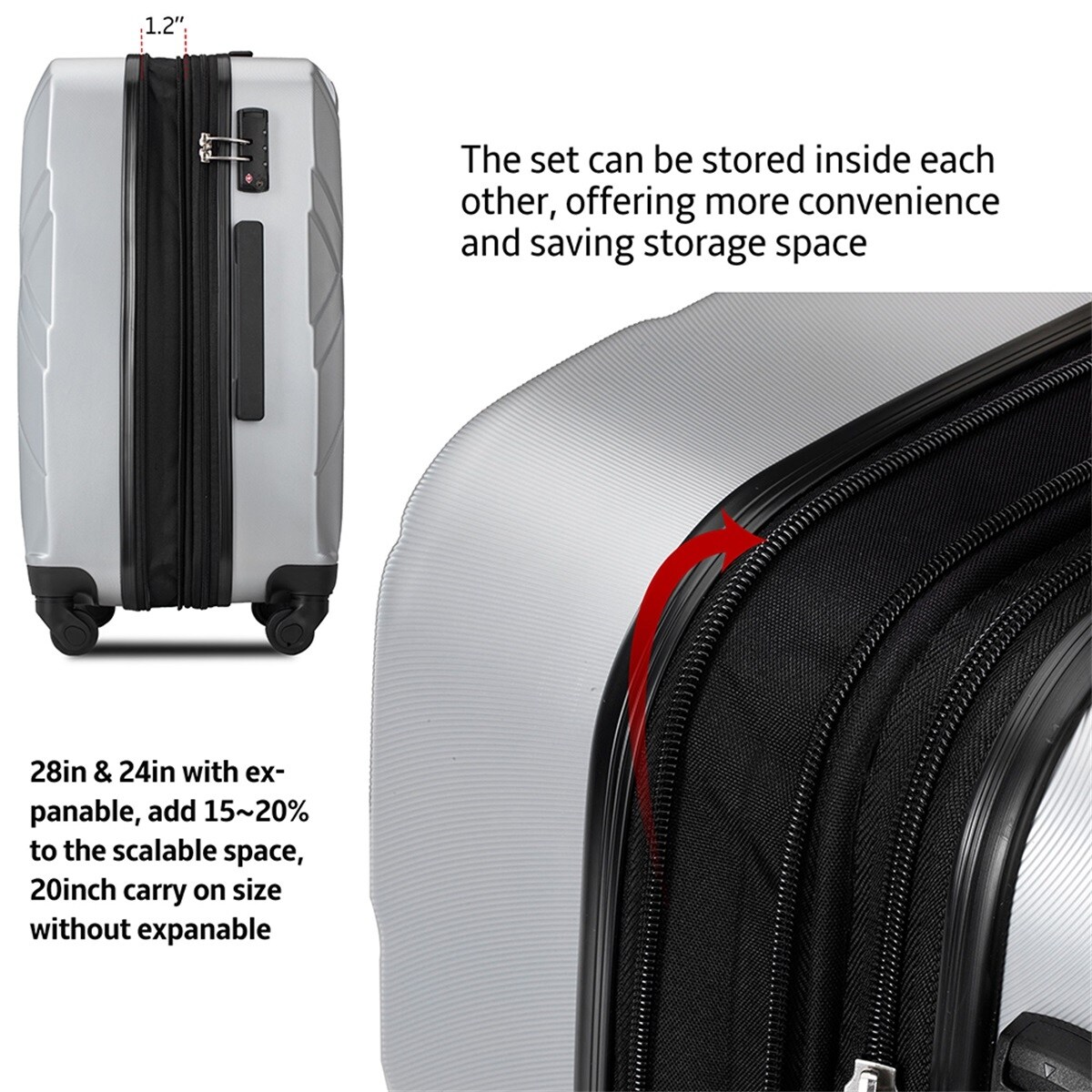 luggage set that attaches to each other