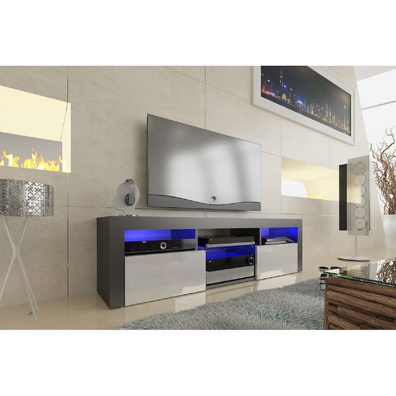 Bari 160 Wall Mounted Floating 63" TV Stand with 16 Color LEDs
