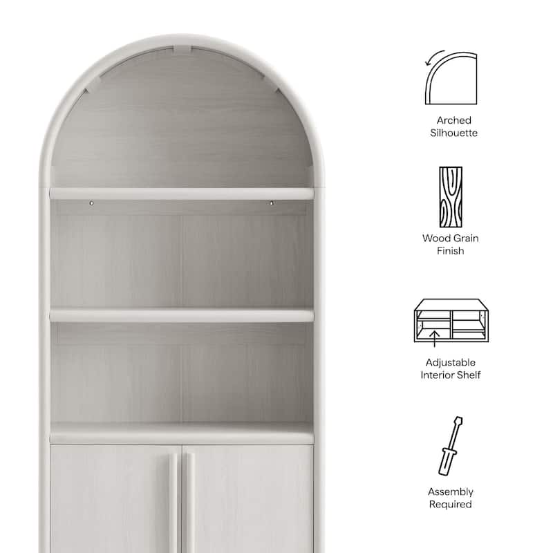 Bellamy Tall Arched Display Cabinet Bookcase