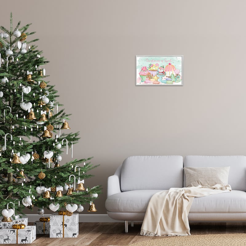 Stupell Christmas Is Sweet Festive Desserts Framed Giclee Art Design By Mollie B.
