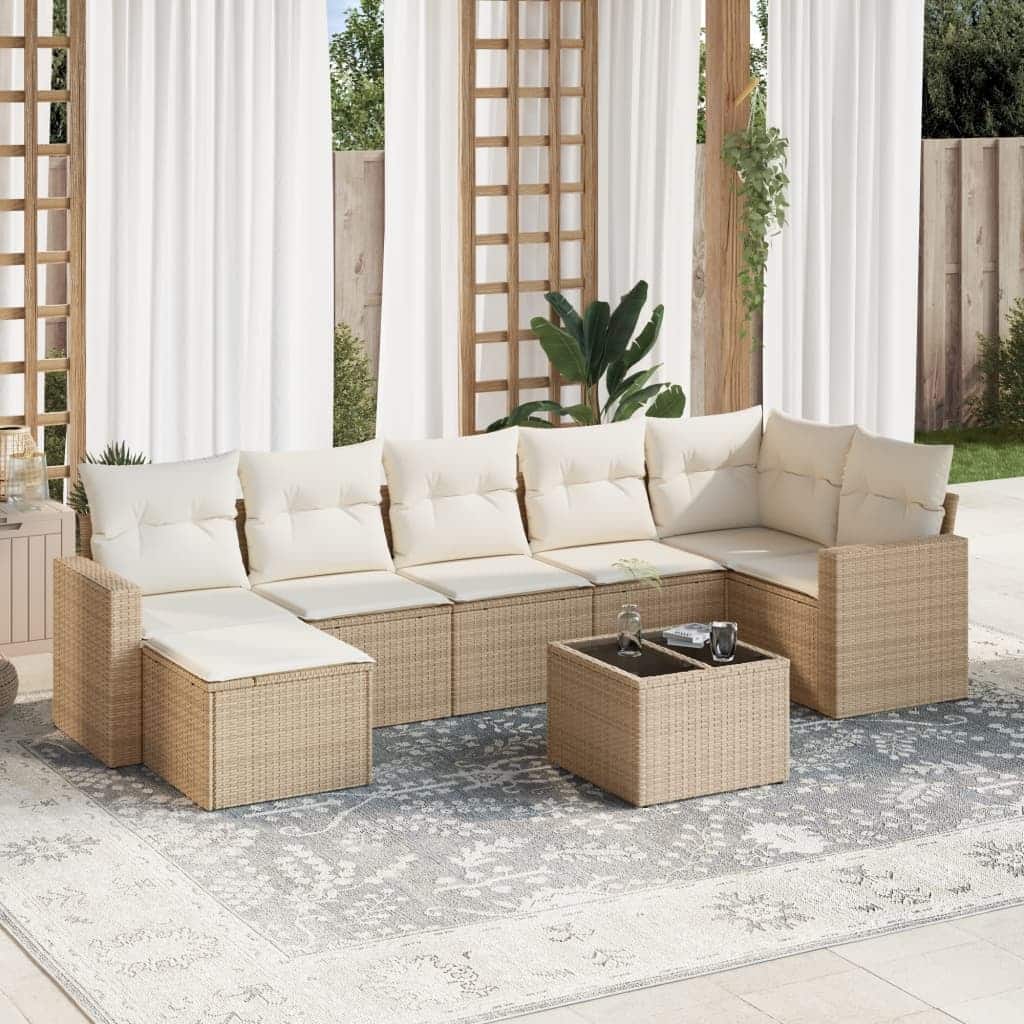 vidaXL Patio Sofa Set Adjustable Feet 8-Piece Sofa Set Rectangular - 21.7 x 21.7 x 14.6