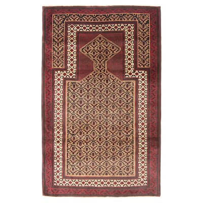 Teimani Burgundy Rug 2'11" x 5'0" - 2'11 x 5'0