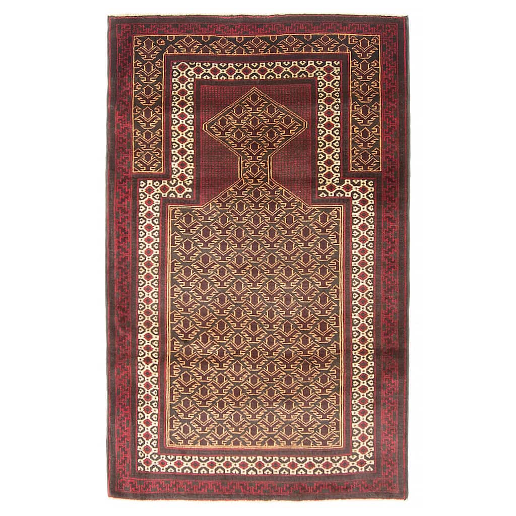 Teimani Burgundy Rug 2'11" x 5'0" - 2'11 x 5'0