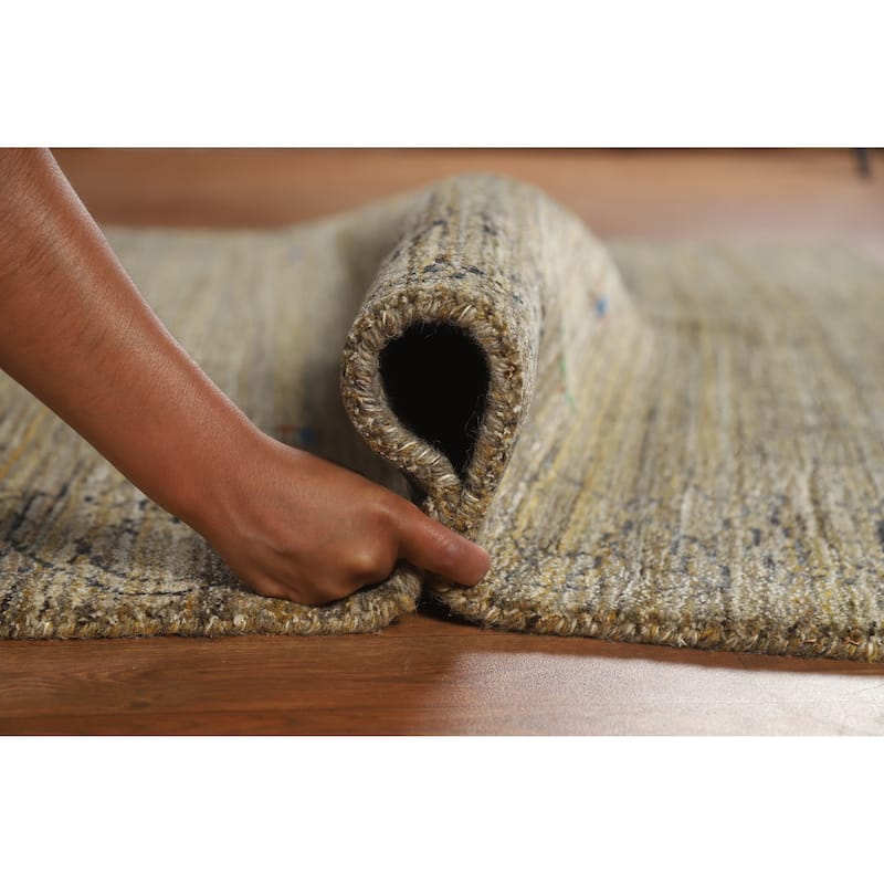 Gabbeh Indian Area Rug Hand-Knotted Oriental Brown Wool Carpet - 5'4" x 7'7"