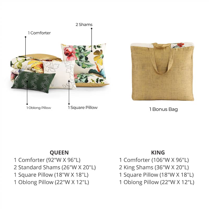 Bebejan Radiance 100% Cotton Sateen 5 Piece Reversible Comforter Set