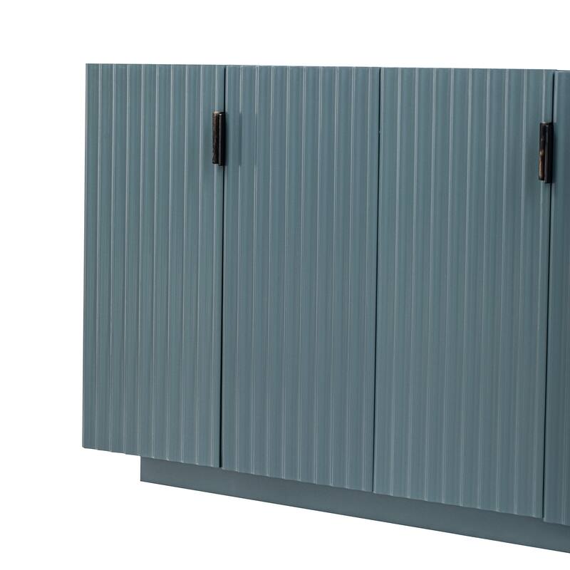 4 Wavy Doors Ample Storage Space Sideboard with Adjustable Shelves