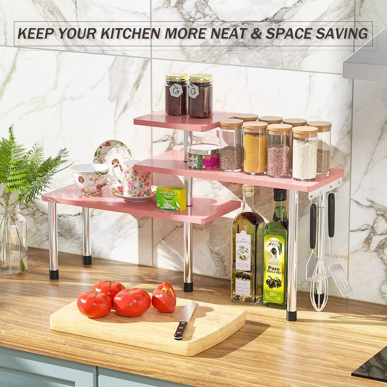Kitchen Corner Shelf 3 Tier Countertop Organizer - Overstock - 40753267, image size:1300x1300