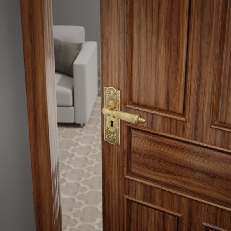 Brass Door Escutcheon Keyhole Cover Back Plate 7 1/4" L with Keyhole Cover Tarnish Resistant Pack of 4 Renovators Supply