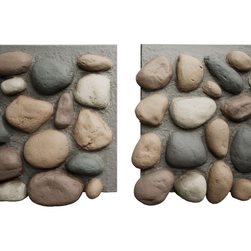 EverStone River Rock Faux Rock Panel, 49"W x 24 3/4"H x 3"D