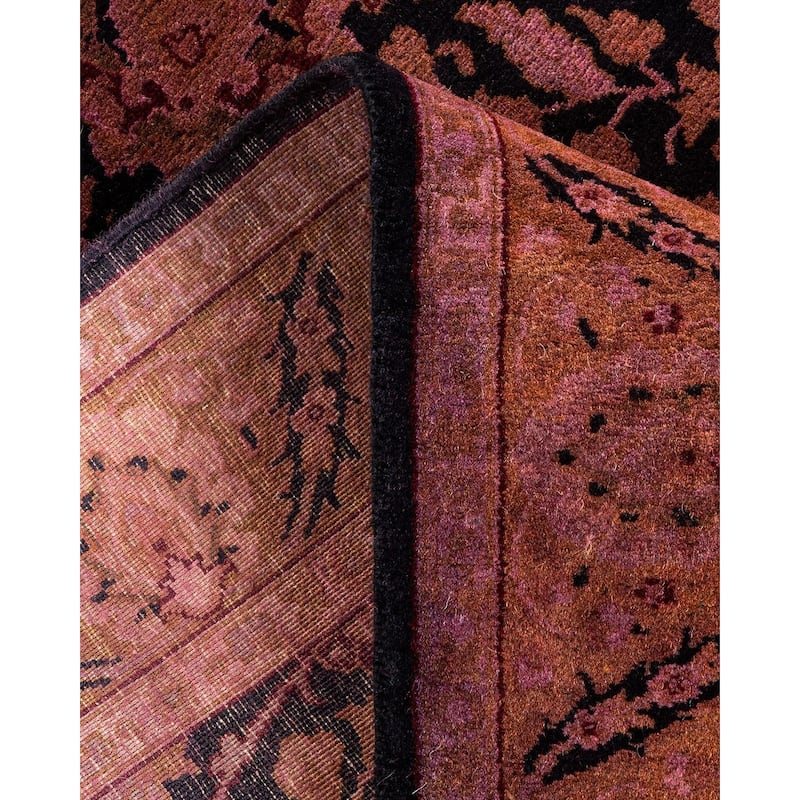 Overton Hand Knotted Wool Vintage Inspired Modern Contemporary Overdyed Pink Runner Rug - 3' 0" x 9' 1"