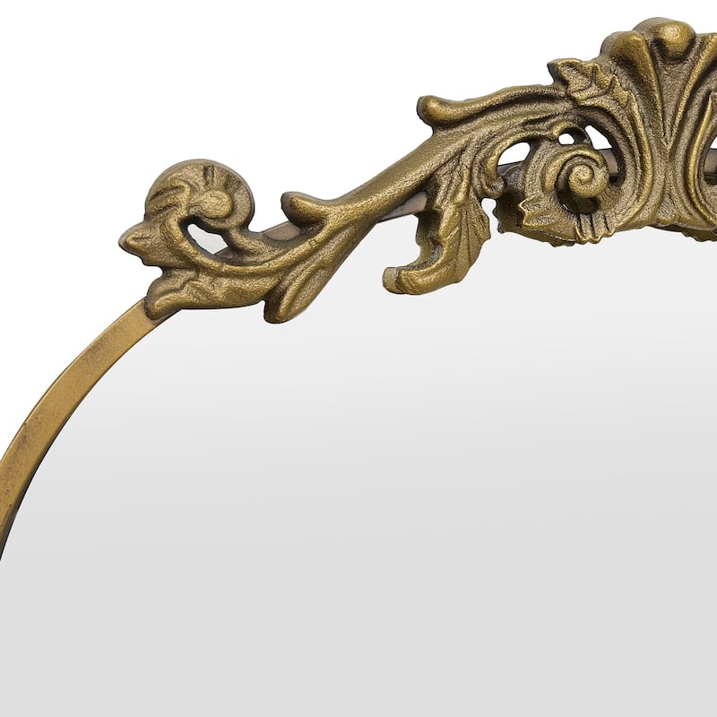Baroque Ornate Metal Arch Mirror - 19W * 30H Inches