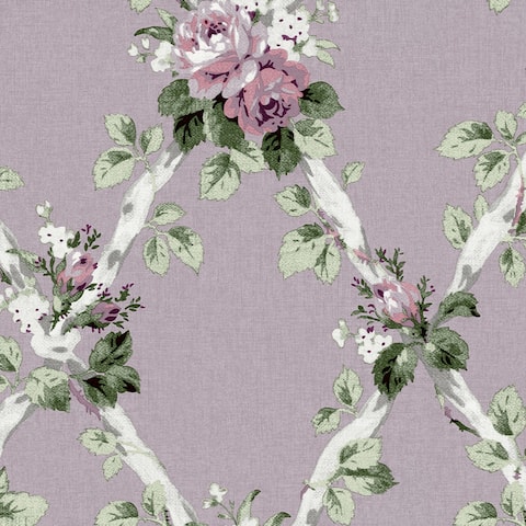 Laura Ashley Elwyn Grape Wallpaper - N/A