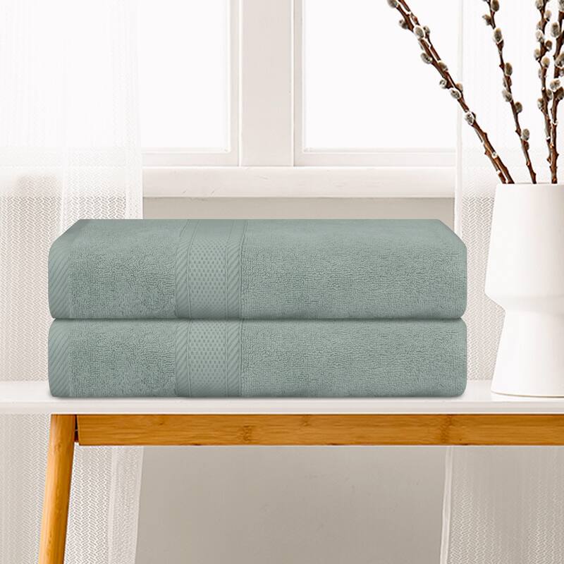 Cotton 2 Pack Bath Towels Set, Light Weight, Quick Dry and Highly Absorbent for Bathroom, Gym, Pool 28" x 56"