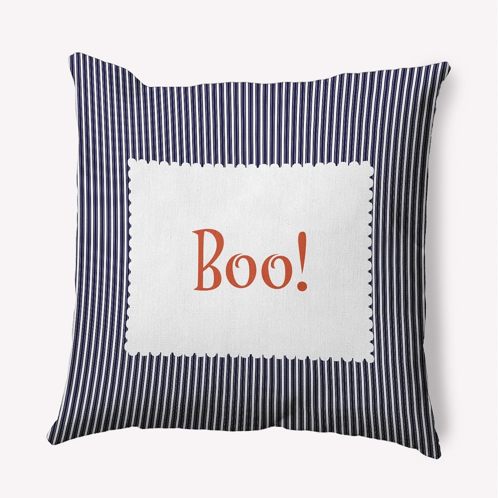 Halloween Boo Ticking Accent Pillow