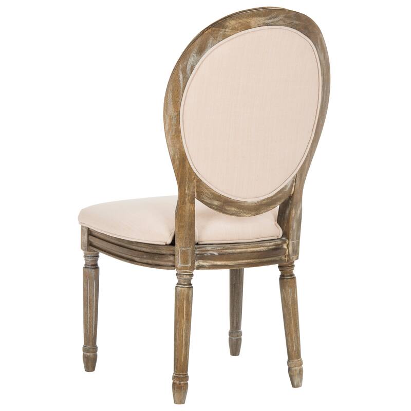 SAFAVIEH Eskarne Rustic Oak Tufted Oval Dining Chair (Set of 2) - 20" x 24" x 39" - 20Wx24Dx39H