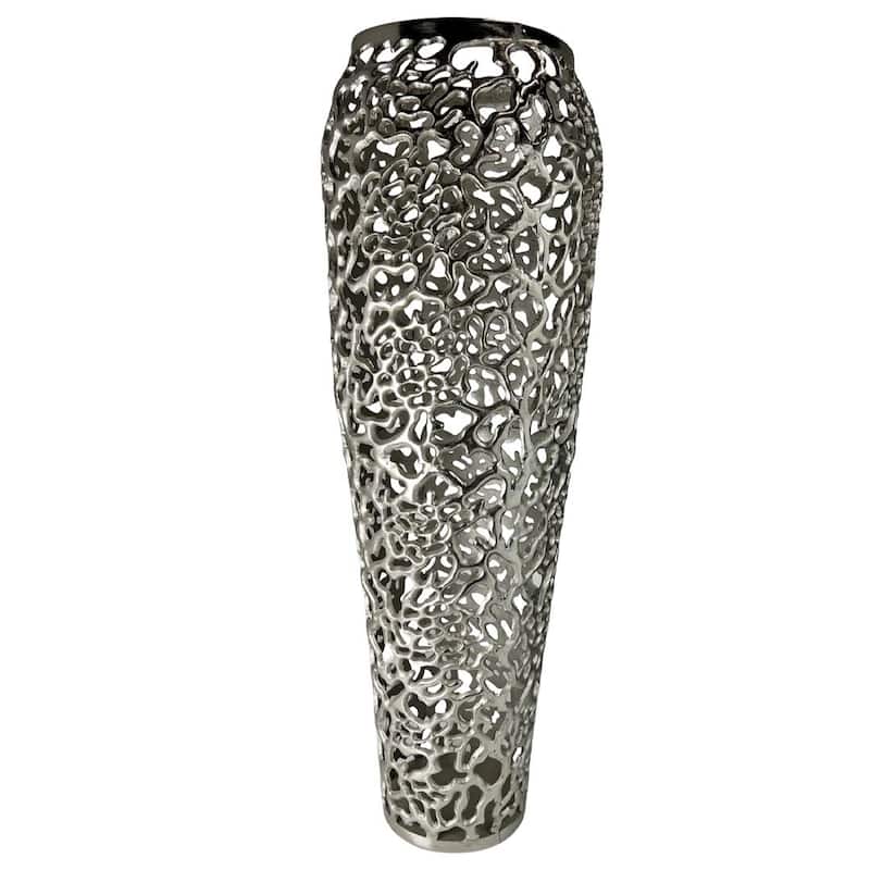 Decorative Handmade Aluminum Hollow-out Flower Vase