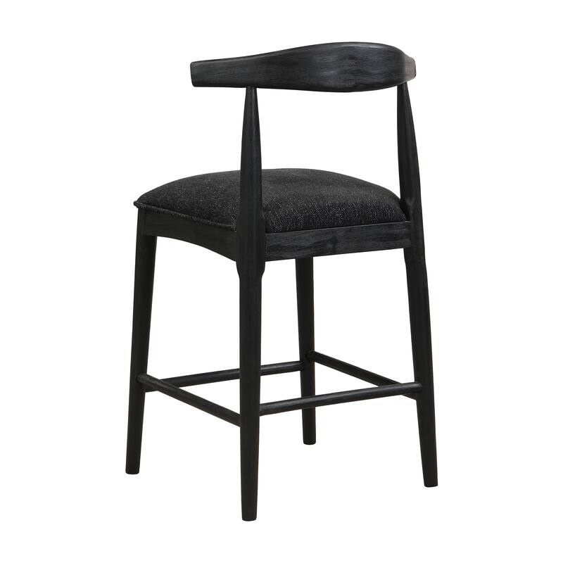 Fabric Bar Stools Set of 2 with Upholstered Seats and Footrest
