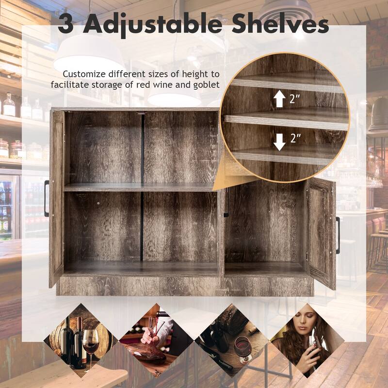 Gymax Buffet Storage Cabinet Console Table Kitchen Sideboard Drawer - See Details