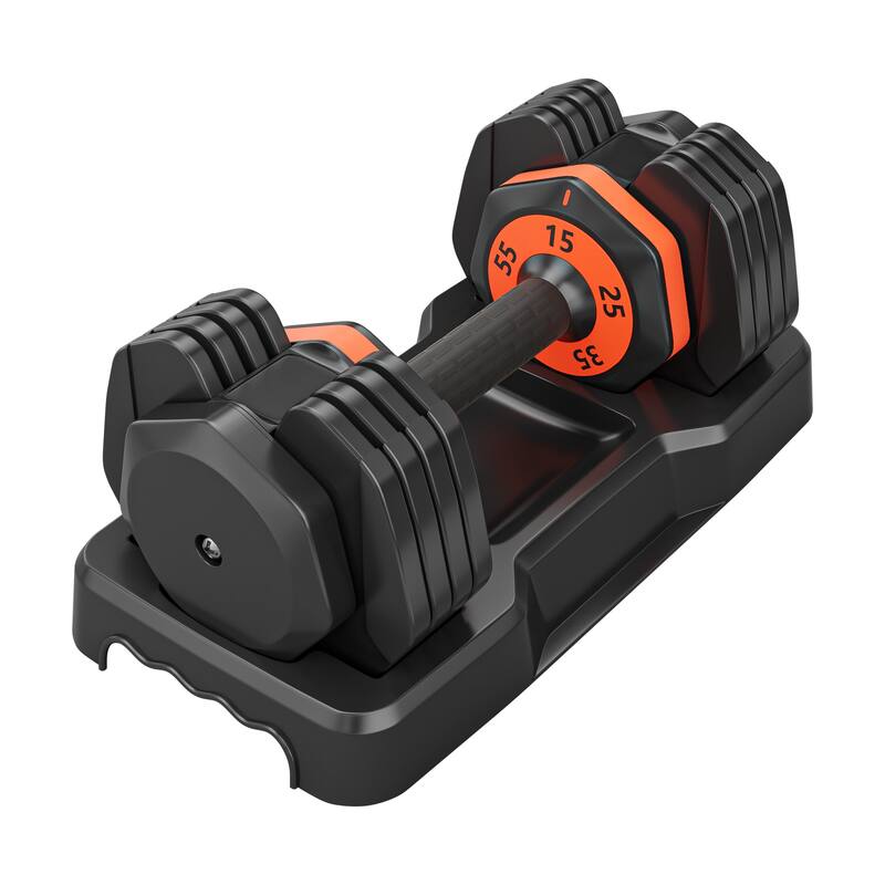 55LB 5 in 1 Single Adjustable Dumbbell Free Dumbbell - Black
