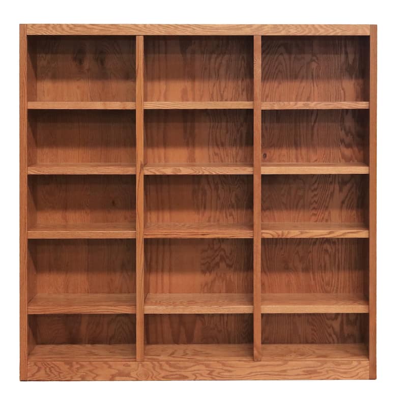 Concepts in Wood Triple Wide Wood Bookcase, 15 Shelf, 72 inch Tall